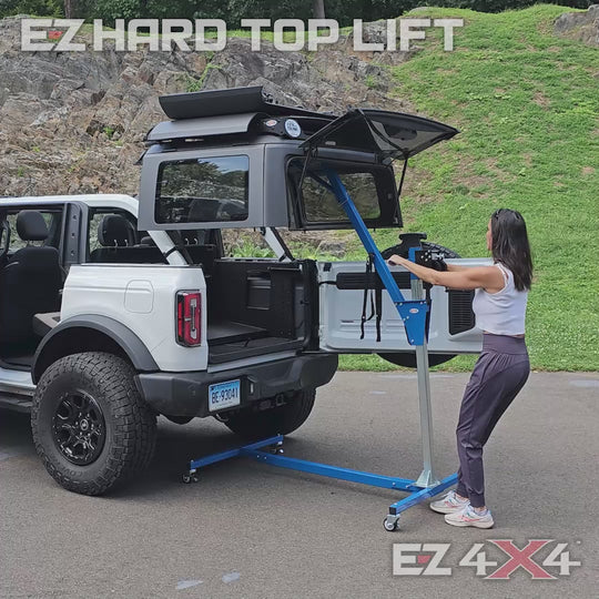 EZ4X4 Hard Top Remover Lift for Wranglers: 1997 and up (TJ, JK, JKU, JL & JLU), 2 & 4-Dr, Lifted Wranglers & 4 Door Ford Bronco’s